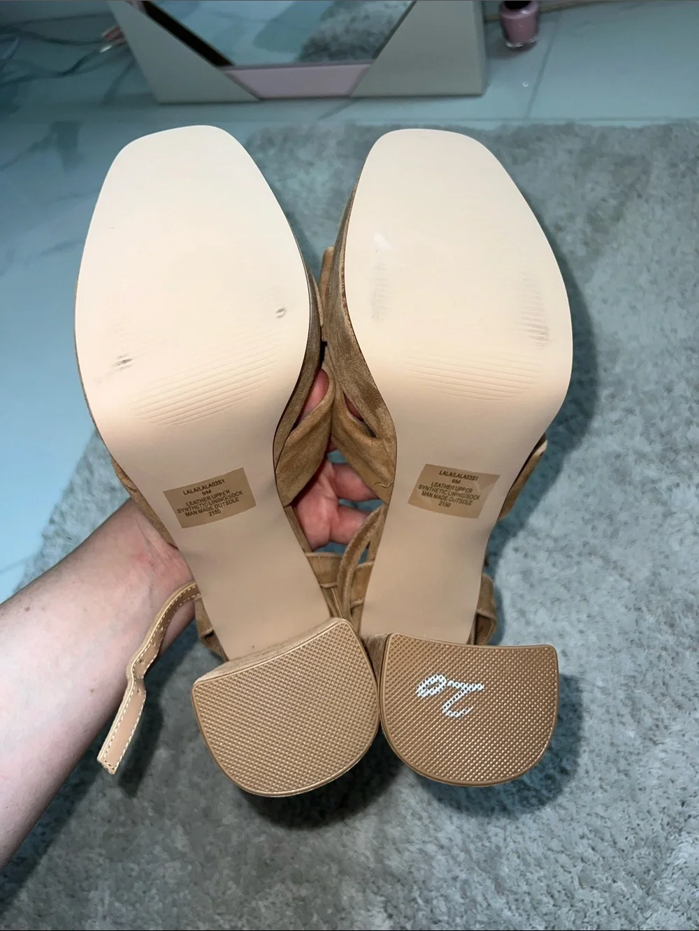 Steve Madden Tan Suede Playform Heel Size: 9